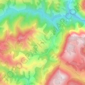 Topografische kaart Boțani, hoogte, reliëf