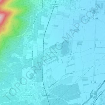 Topografische kaart Kientzville, hoogte, reliëf