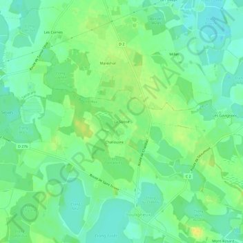 Topografische kaart La Suisse, hoogte, reliëf