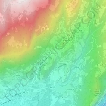 Topografische kaart Vilmezzano, hoogte, reliëf