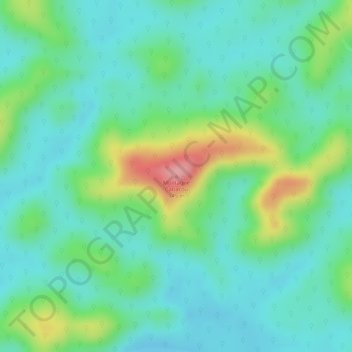 Topografische kaart Montagne Cariacou, hoogte, reliëf
