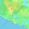 Topografische kaart La Palud, hoogte, reliëf