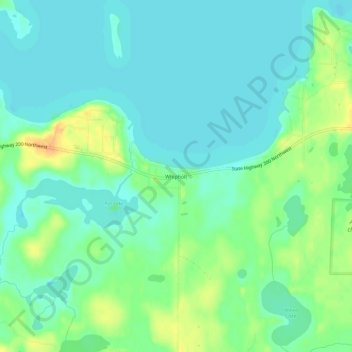 Topografische kaart Whipholt, hoogte, reliëf