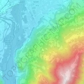 Topografische kaart Canai, hoogte, reliëf