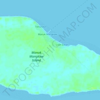 Topografische kaart Manuk Mangkaw, hoogte, reliëf