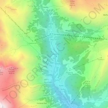 Topografische kaart Anderbatt, hoogte, reliëf