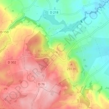Topografische kaart La Guilmoisière, hoogte, reliëf