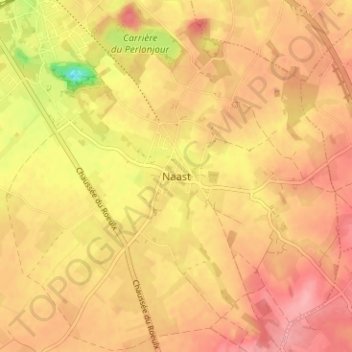 Topografische kaart Naast, hoogte, reliëf