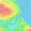Topografische kaart North Shields, hoogte, reliëf
