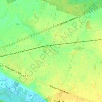 Topografische kaart Behrenshagen, hoogte, reliëf