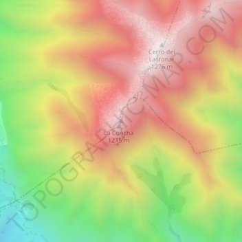 Topografische kaart La Concha, hoogte, reliëf