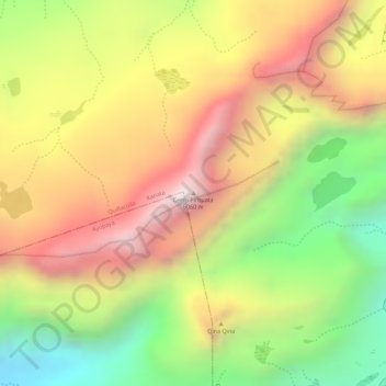 Topografische kaart Cerro Pirhuata, hoogte, reliëf