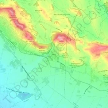 Topografische kaart Grole, hoogte, reliëf