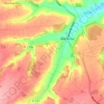 Topografische kaart Le Buisson, hoogte, reliëf
