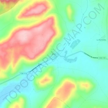 Topografische kaart Imón, hoogte, reliëf