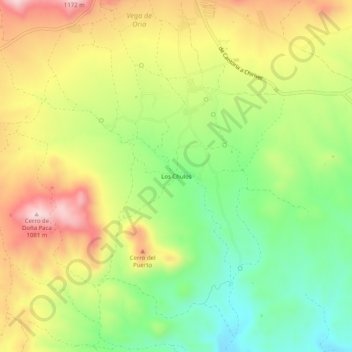 Topografische kaart Los Chulos, hoogte, reliëf