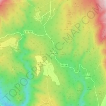 Topografische kaart El Espinar, hoogte, reliëf