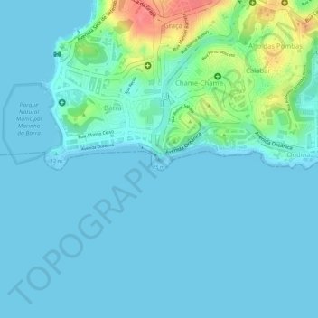 Topografische kaart Morro do Cristo, hoogte, reliëf