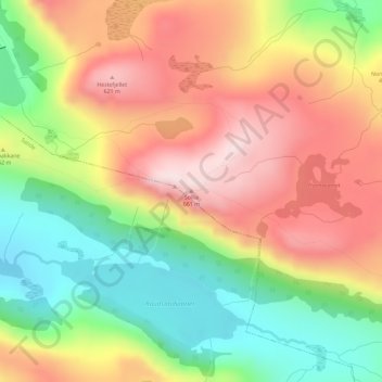 Topografische kaart Sollia, hoogte, reliëf