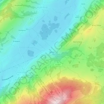 Topografische kaart Reichen, hoogte, reliëf