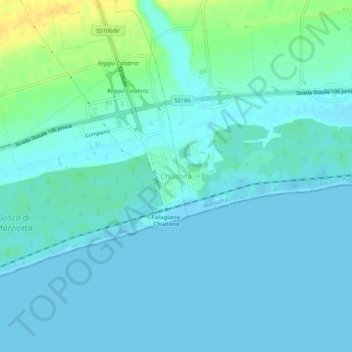 Topografische kaart Chiatona, hoogte, reliëf