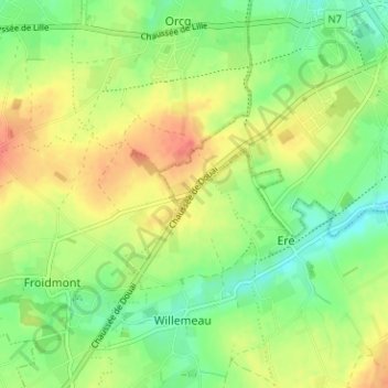 Topografische kaart Pic-au-Vent, hoogte, reliëf