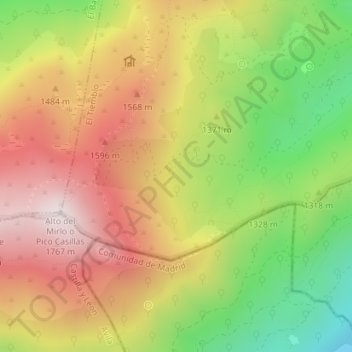 Topografische kaart La Yedra, hoogte, reliëf