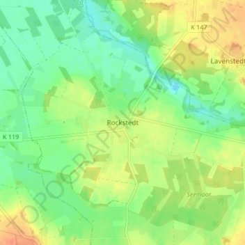 Topografische kaart Rockstedt, hoogte, reliëf
