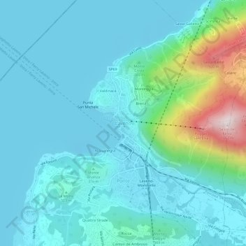 Topografische kaart Laveno, hoogte, reliëf