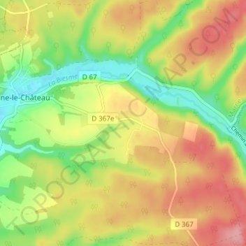 Topografische kaart La Placardelle, hoogte, reliëf