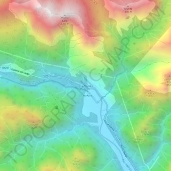 Topografische kaart La Muda, hoogte, reliëf