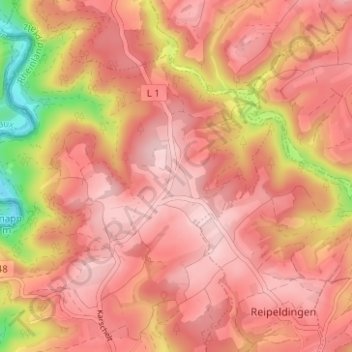 Topografische kaart Wehrbüsch, hoogte, reliëf