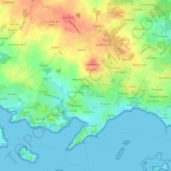 Topografische kaart Le Clayo, hoogte, reliëf