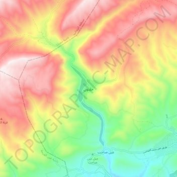 Topografische kaart Halbun, hoogte, reliëf