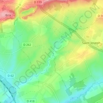 Topografische kaart Claire, hoogte, reliëf
