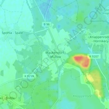 Topografische kaart Maukendorf, hoogte, reliëf