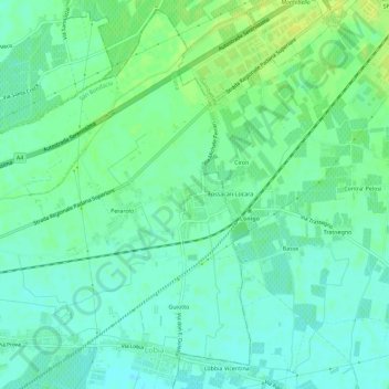 Topografische kaart Locara, hoogte, reliëf