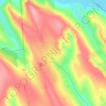 Topografische kaart Borosoaia, hoogte, reliëf