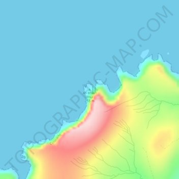 Topografische kaart Benwee Head, hoogte, reliëf