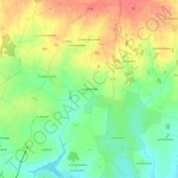 Topografische kaart La Greffinière, hoogte, reliëf