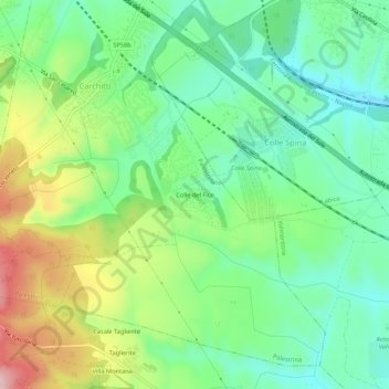 Topografische kaart Colle del Fico, hoogte, reliëf