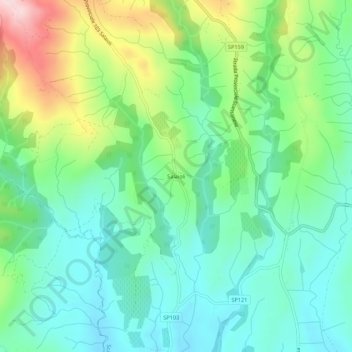 Topografische kaart Salaioli, hoogte, reliëf