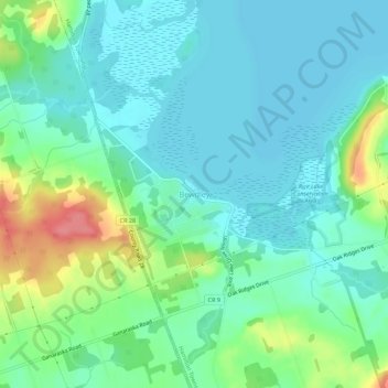Topografische kaart Bewdley, hoogte, reliëf