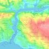 Topografische kaart Ménez Kersugard, hoogte, reliëf