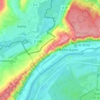 Topografische kaart Les Verdières, hoogte, reliëf