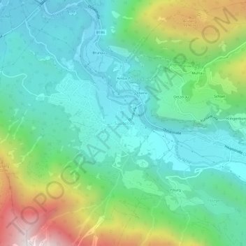 Topografische kaart Sautens, hoogte, reliëf