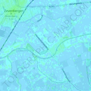 Topografische kaart Hazeldonk, hoogte, reliëf