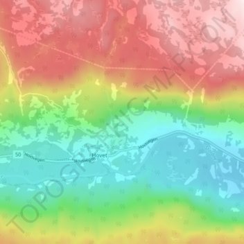 Topografische kaart Berg, hoogte, reliëf