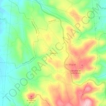 Topografische kaart Chainça, hoogte, reliëf