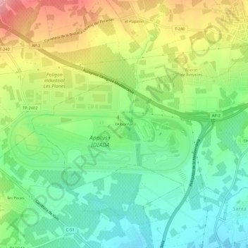 Topografische kaart l'Albornar, hoogte, reliëf